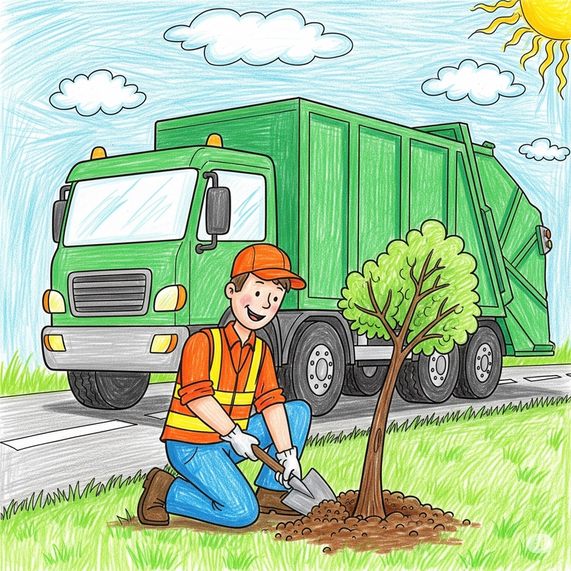 tranh vẽ trồng cây xanh giữ gìn thiên nhiên