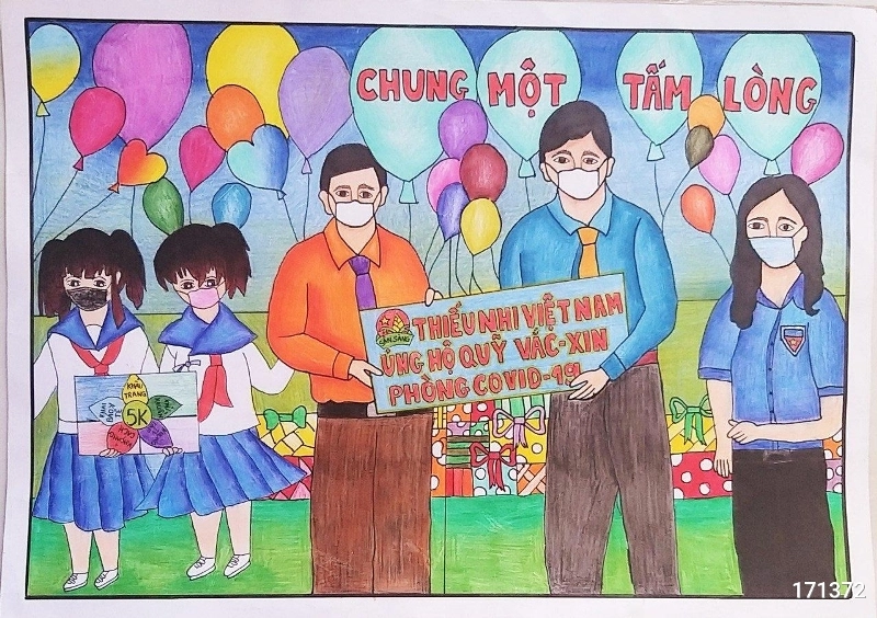 tranh vẽ từ thiện ở trường học