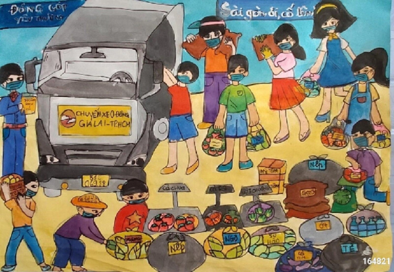 tranh vẽ từ thiện tại làng trẻ em