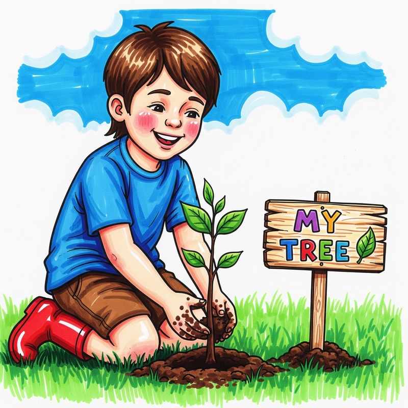 tranh vẽ về chủ đề bảo vệ môi trường trồng cây