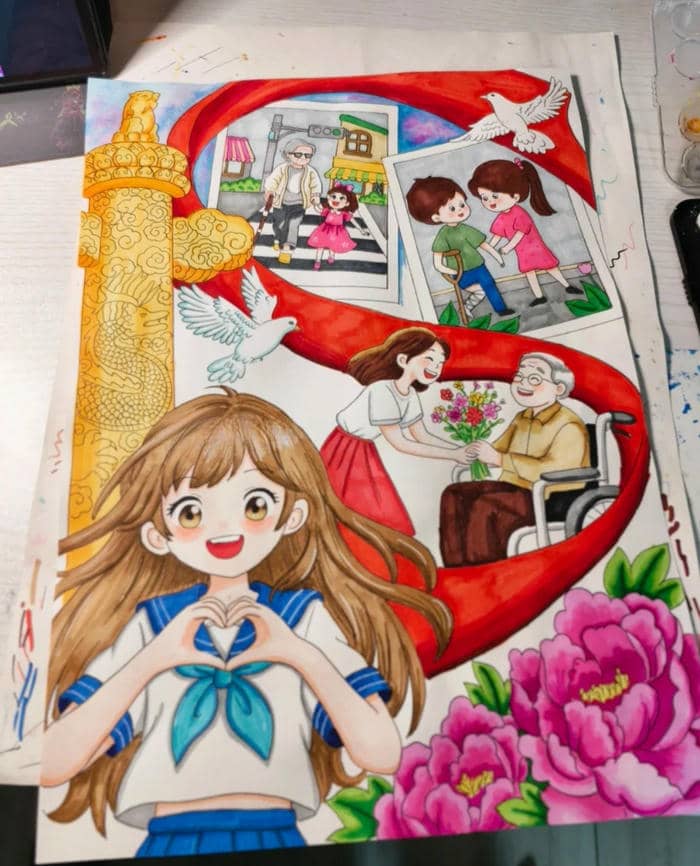 tranh vẽ về tình yêu thương con người lớp 6