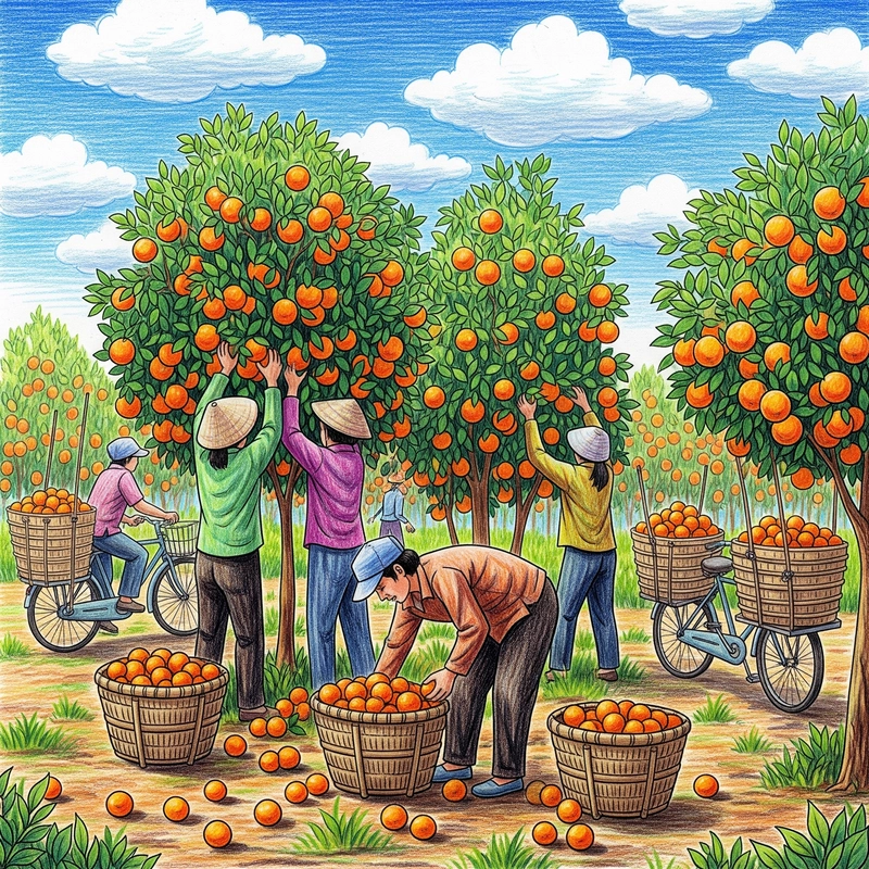 tranh tô màu cây ăn quả 