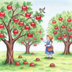 ảnh vẽ vườn cây ăn quả