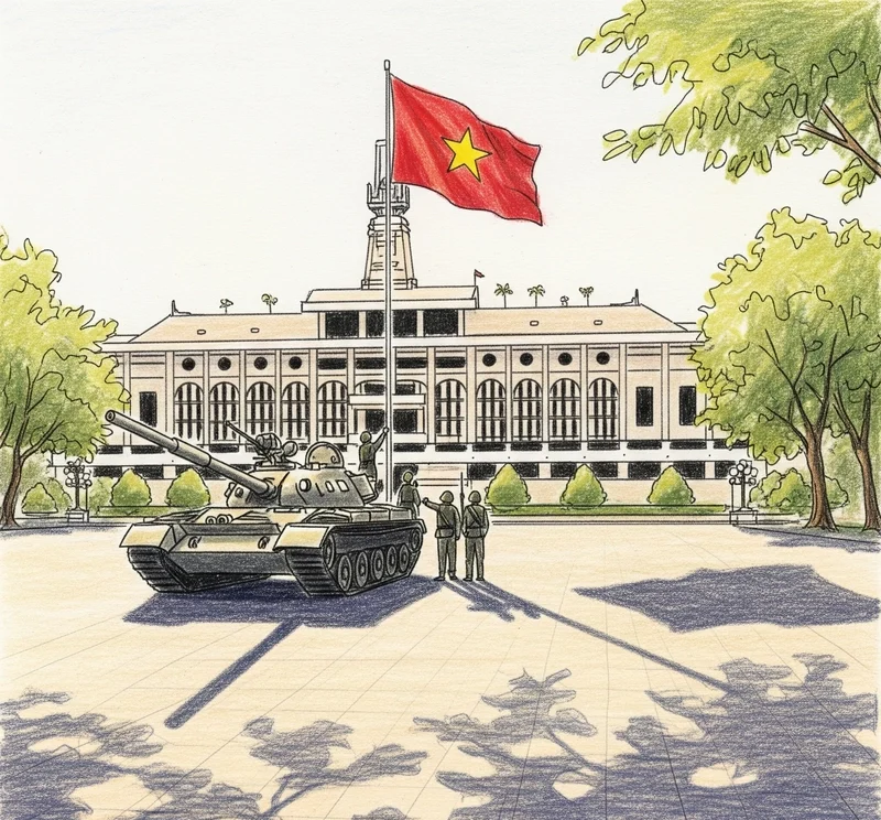 vẽ xe tăng ngày 30 tháng 4 