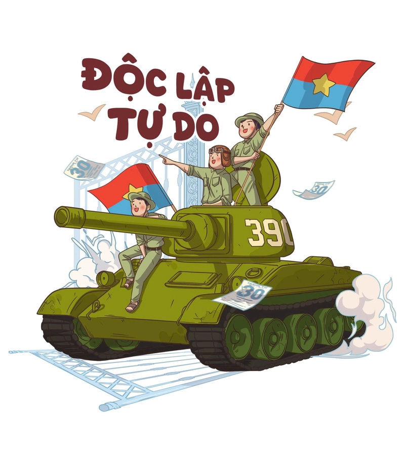 vẽ tranh chú bộ đội và xe tăng 