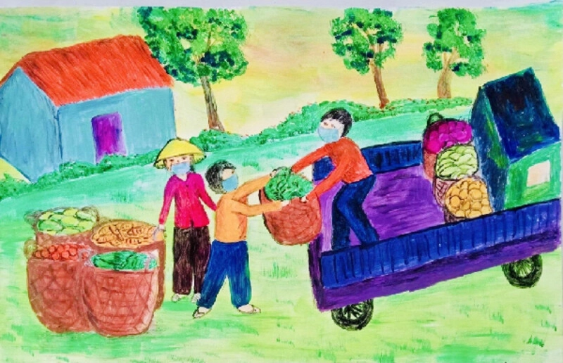 tranh vẽ yêu thương chia sẻ