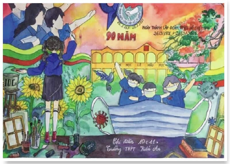 vẽ tranh Đoàn Thanh Niên