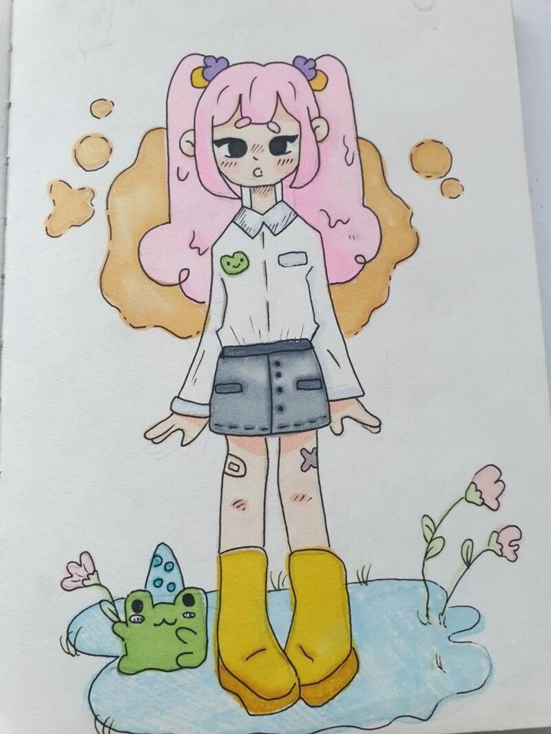 vẽ tranh anime cute nữ dễ thương
