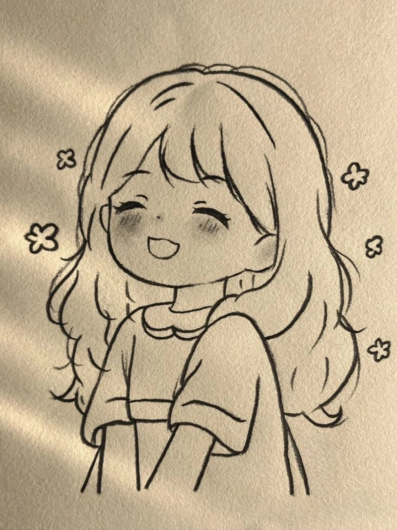 vẽ tranh anime nữ cute dễ thương