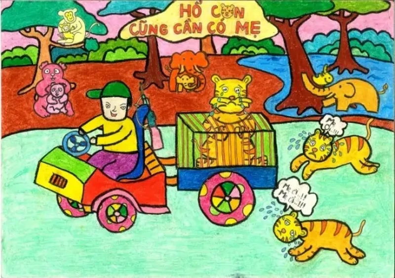 vẽ động vật hoang dã đơn giản 