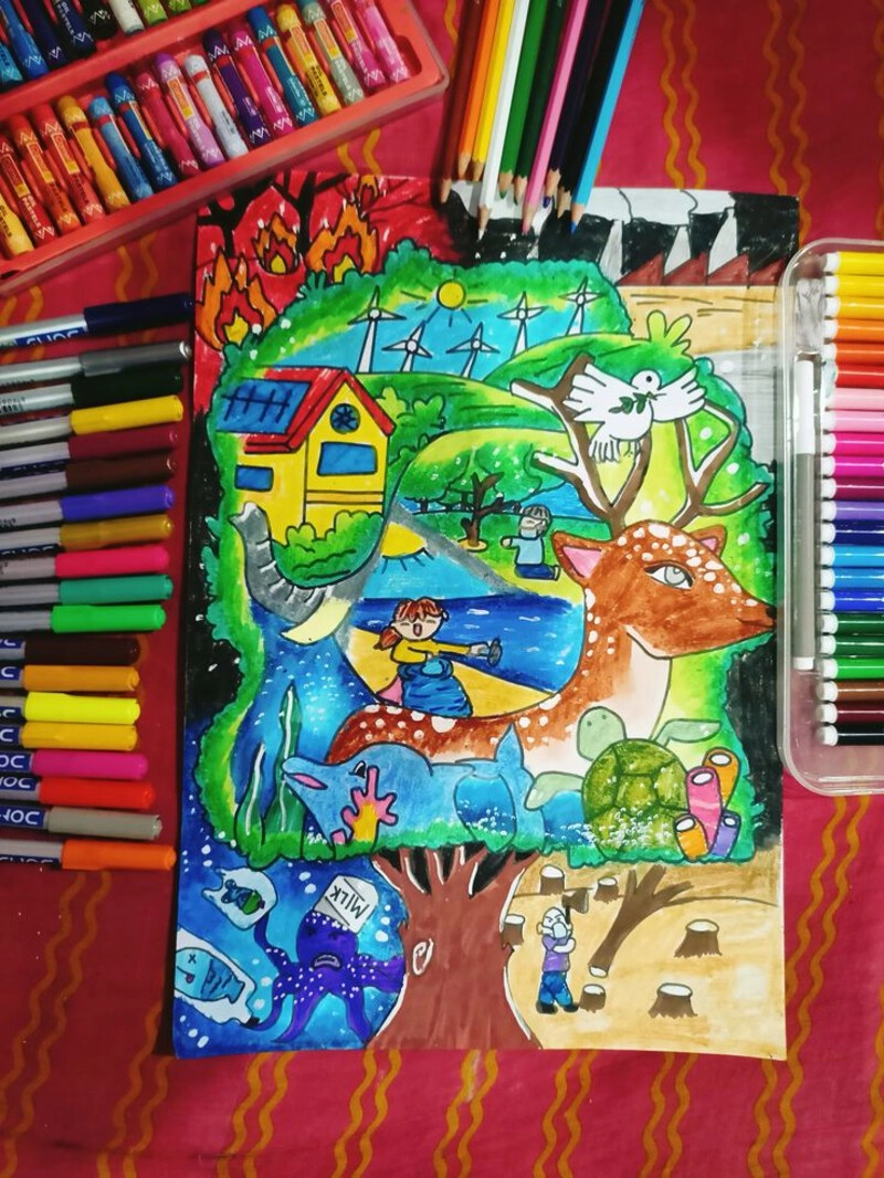 tranh vẽ sinh vật hoang dã 