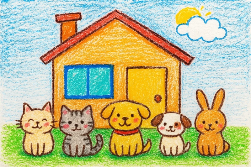 vẽ tranh các con vật nuôi