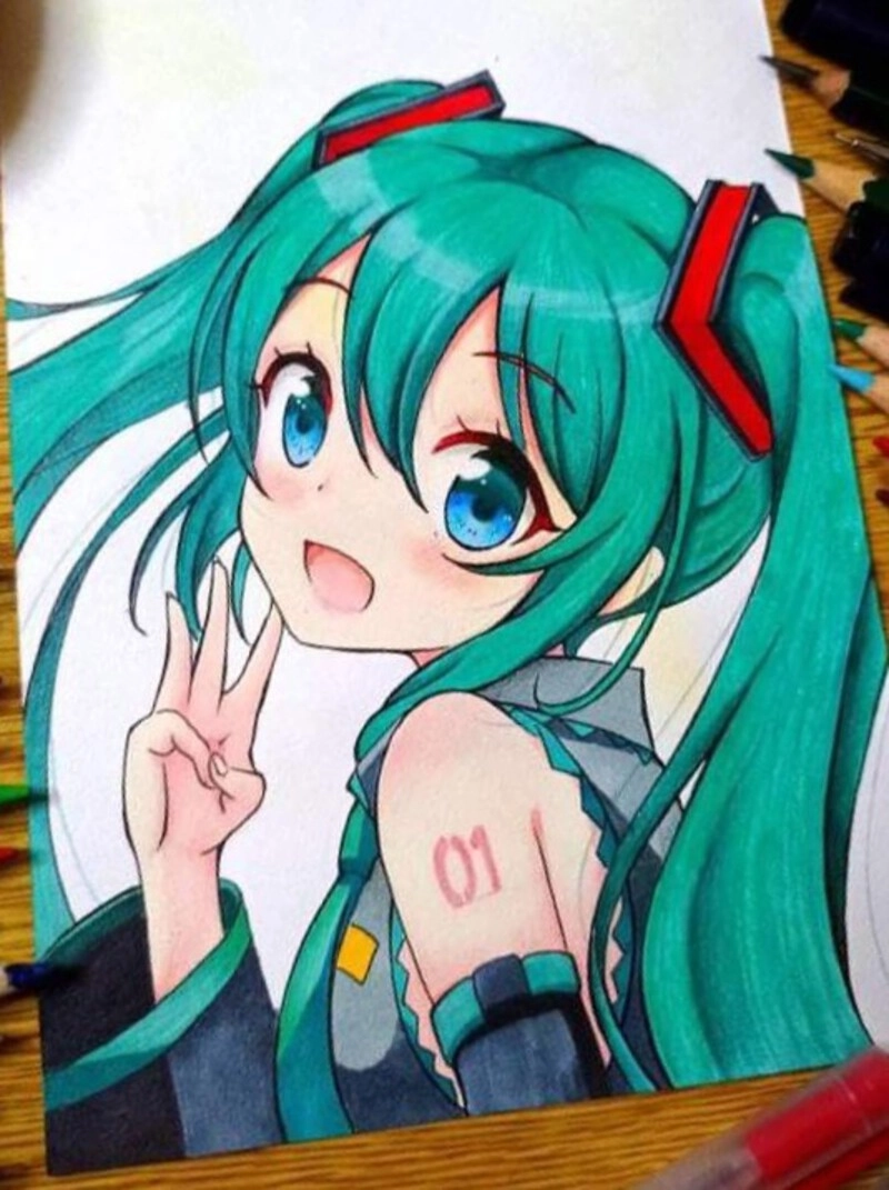 vẽ tranh cute anime dễ thương đơn giản