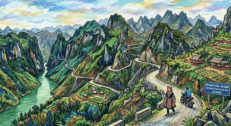 vẽ tranh danh lam thắng cảnh nổi tiếng