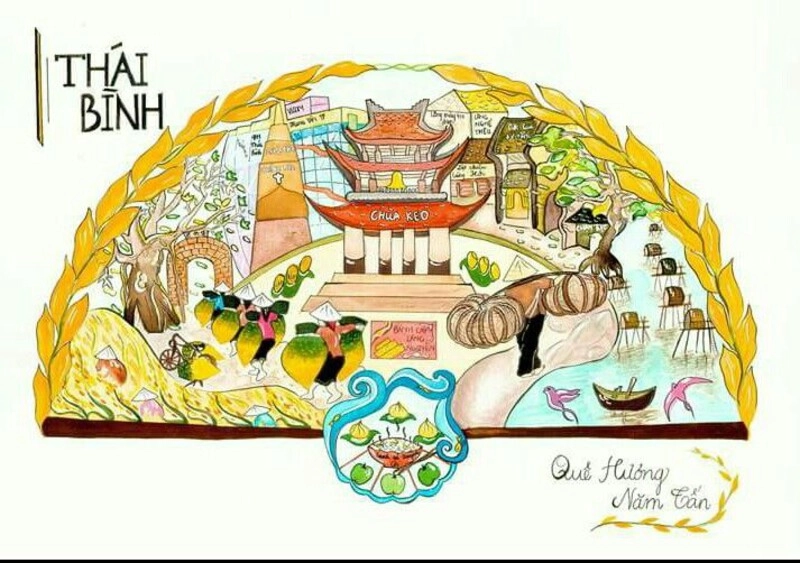 tranh vẽ di tích lịch sử nổi tiếng 