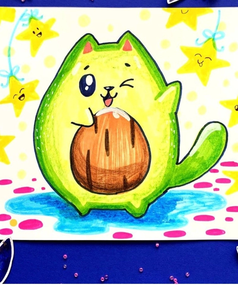vẽ tranh cute về đồ ăn dễ thương 