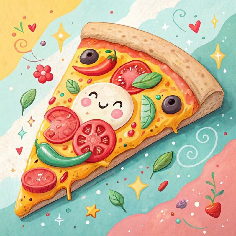 vẽ tranh đồ ăn cute dễ thực hiện 