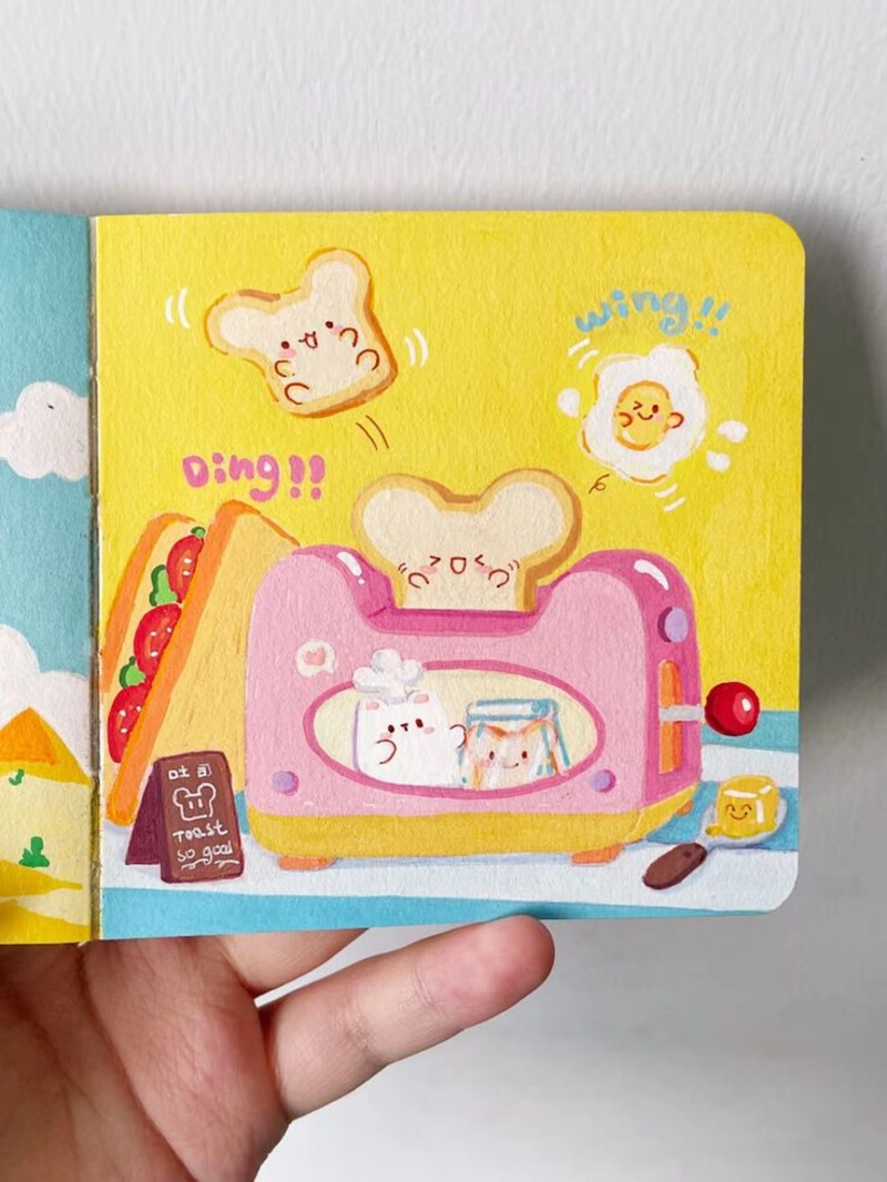 vẽ tranh cute về đồ ăn nhanh 