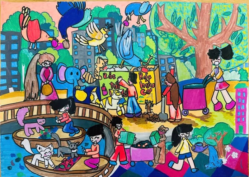 vẽ tranh đề tài thành phố của em lớp 5 