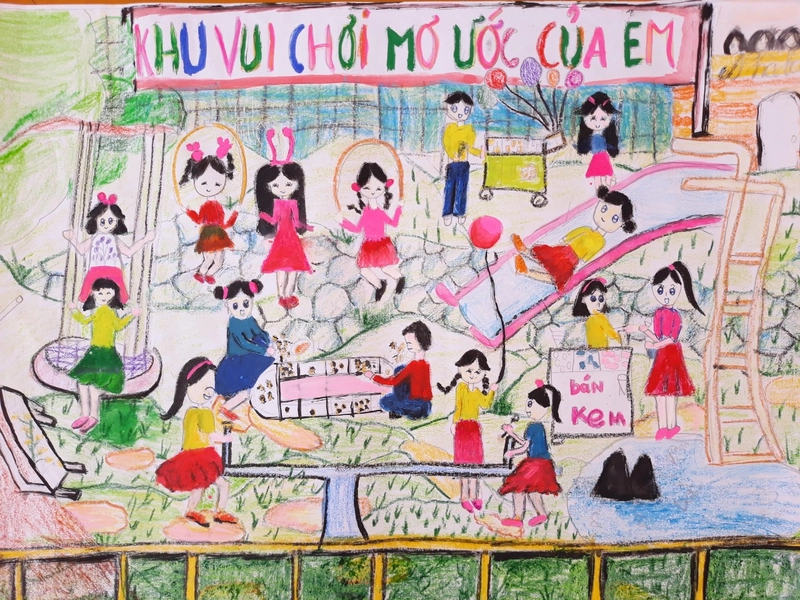 vẽ tranh khu vui chơi đơn giản lớp 5 