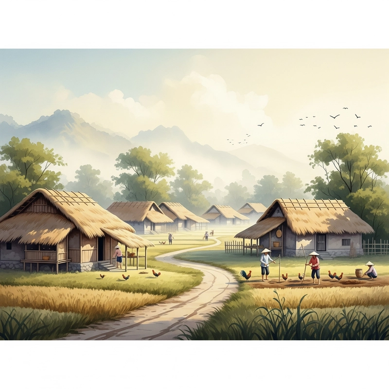 lớp 7 vẽ tranh phong cảnh làng quê gần gũi 