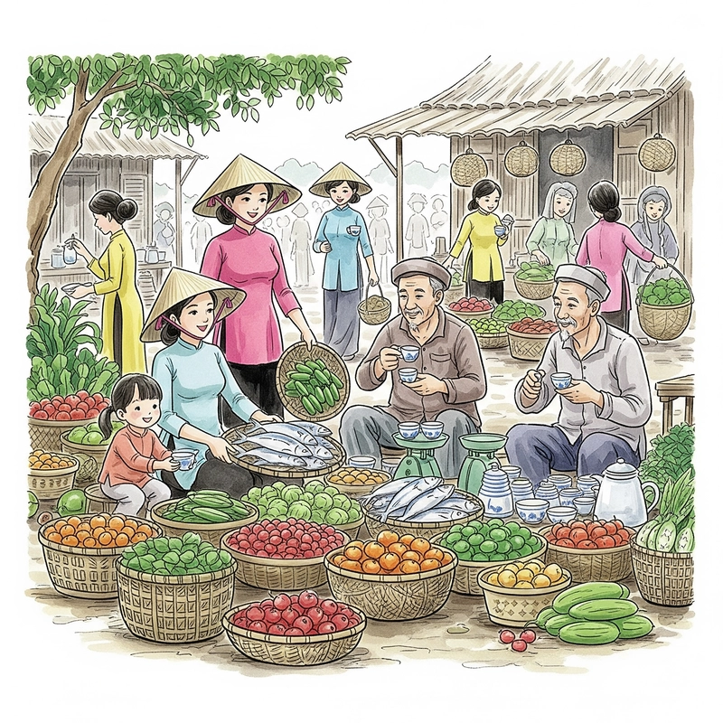 vẽ tranh phong cảnh làng quê đơn giản nhất dễ hiểu 