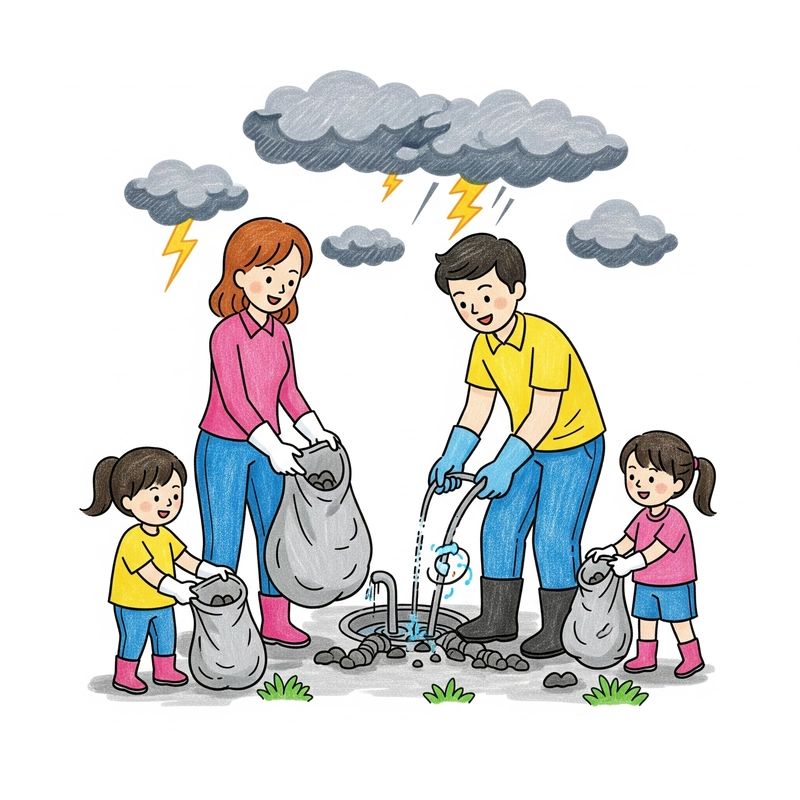 tranh vẽ phòng chống thiên tai cấp tiểu học 