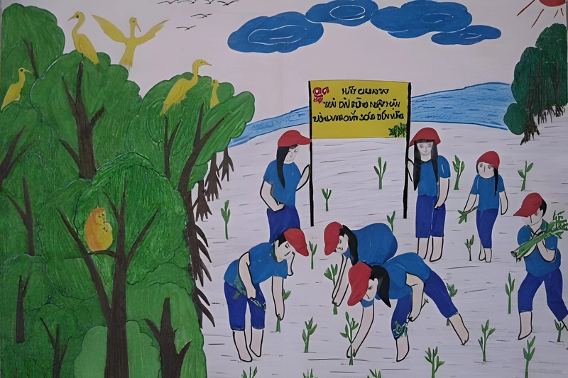 vẽ tranh phòng chống thiên tai bảo vệ môi trường 
