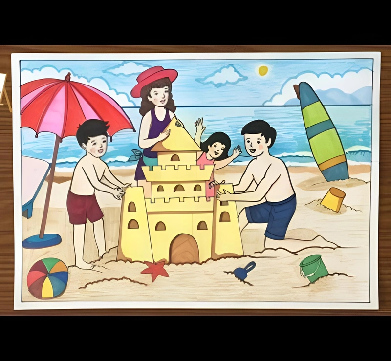 vẽ tranh sum họp gia đình ấm áp 