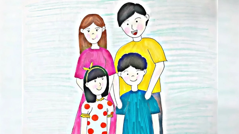 vẽ tranh sum họp gia đình ngày tết ý nghĩa 