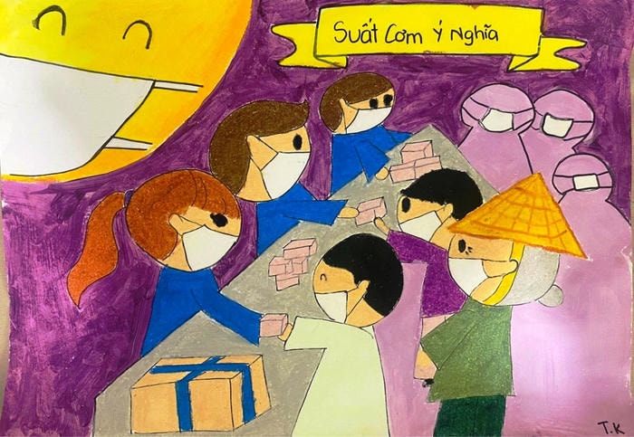 vẽ tranh tấm lòng nhân ái lớp 6