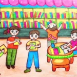 vẽ tranh thư viện