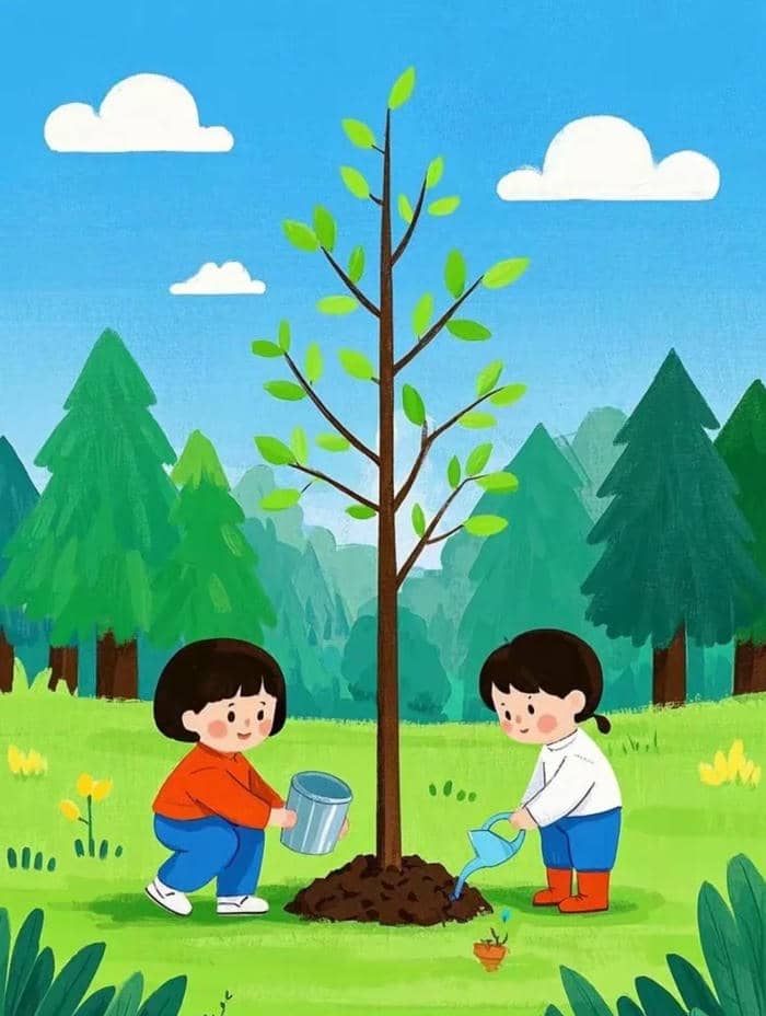 vẽ tranh trồng cây đạt giải