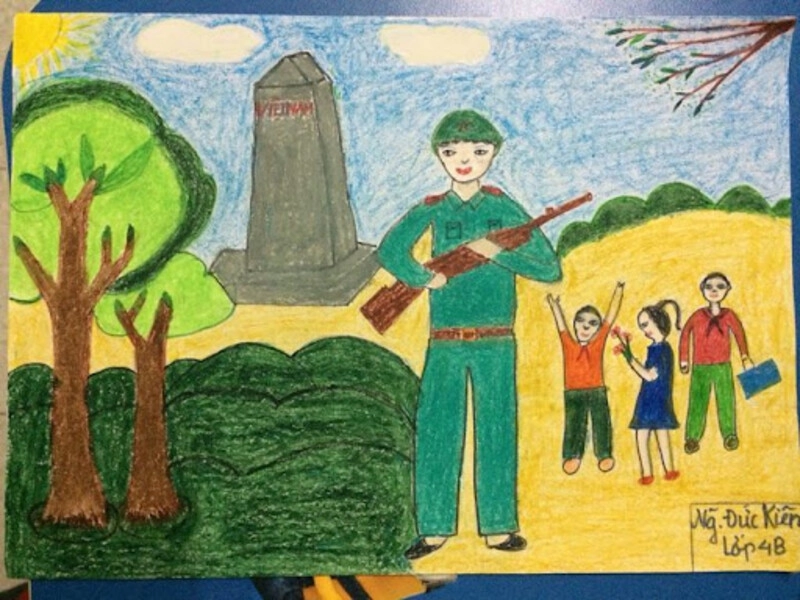 tranh đề tài tri ân cội nguồn 