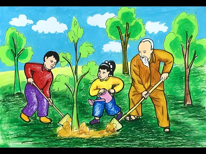 tranh đề tài truyền thống dân tộc 