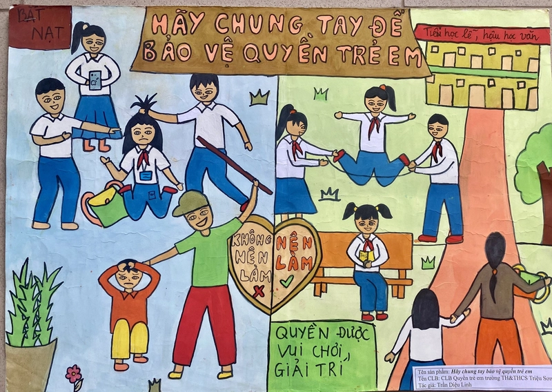 vẽ tranh về quyền trẻ em đẹp sáng tạo 