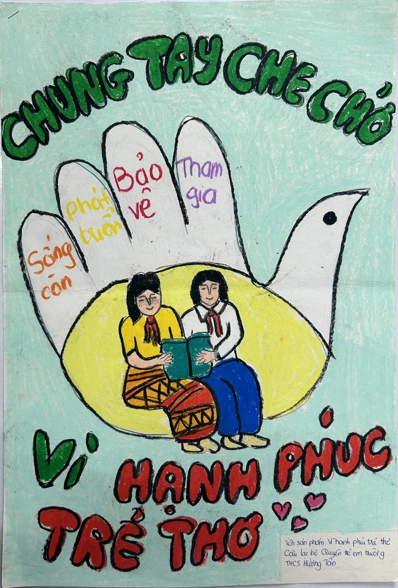 vẽ tranh quyền trẻ em thể hiện quyền học tập 