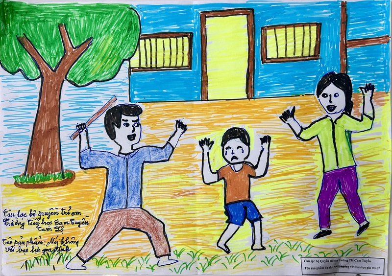 vẽ tranh quyền của trẻ em mang thông điệp rõ ràng 