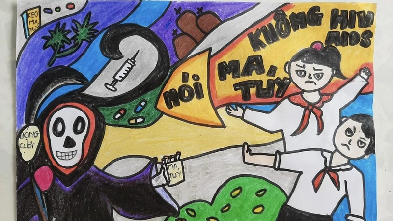 vẽ tranh về tệ nạn xã hội ma túy