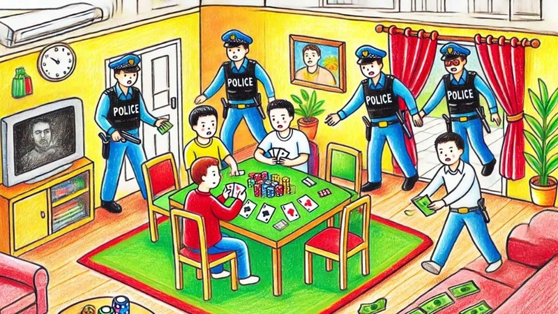vẽ tranh tệ nạn xã hội cờ bạc