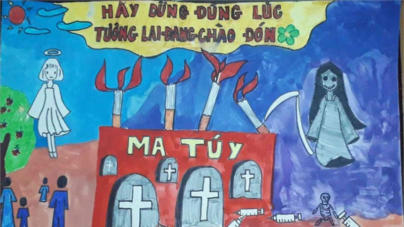 vẽ tranh tệ nạn xã hội ma túy đẹp