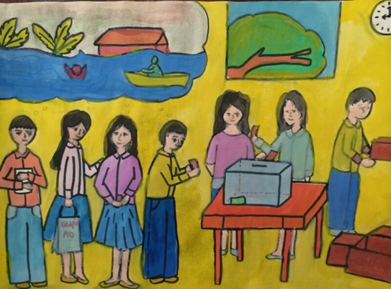 tranh vẽ về tình yêu thương trong xã hội 