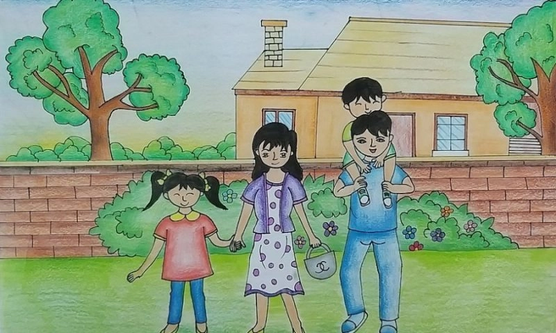 vẽ tranh về lòng yêu thương giữa con người 