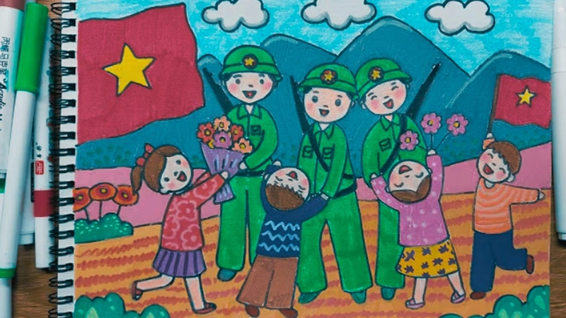vẽ tranh về tình yêu nước dân tộc Việt 