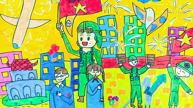 vẽ tranh về những biểu tượng yêu nước Việt Nam 