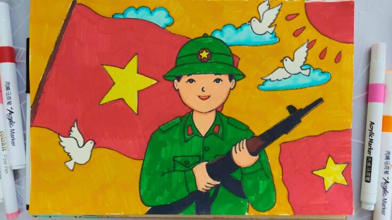 vẽ tranh về lòng yêu nước của dân tộc Việt Nam 