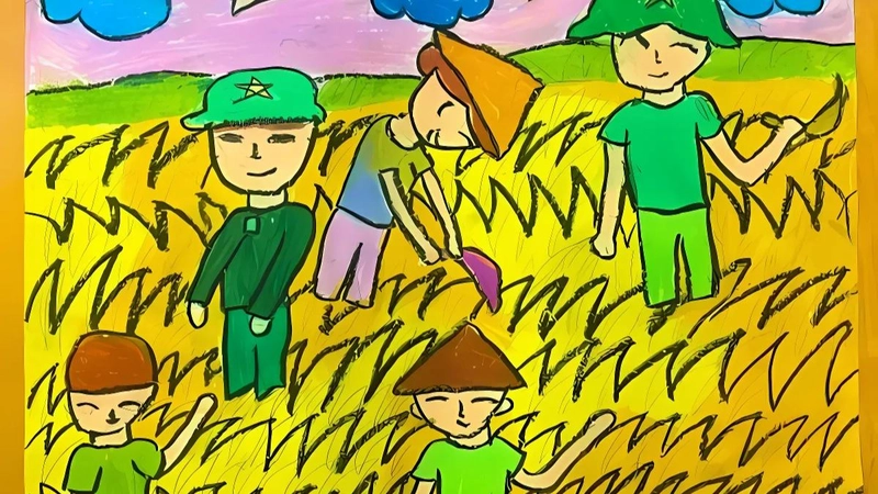 tranh vẽ về chiến thắng và yêu nước 