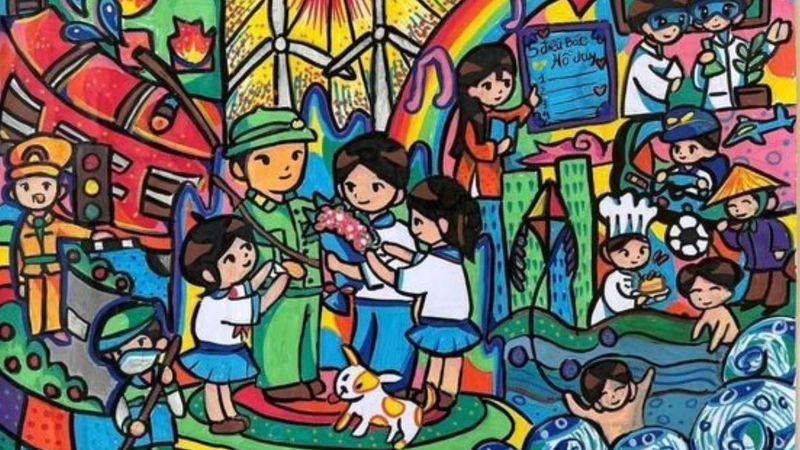 vẽ tranh truyền thống yêu nước của dân tộc 