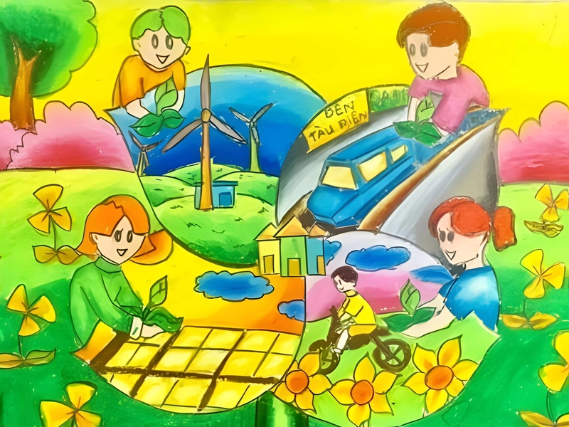 vẽ tranh ý tưởng trẻ thơ lớp 4 dễ làm nhất