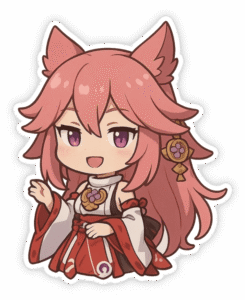 yae miko anime sticker